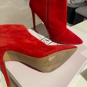 Steve Madden red suede booties